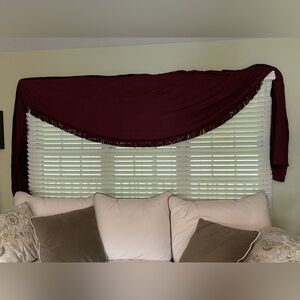 Maroon swag valance